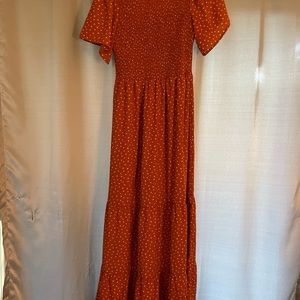 For sale, burnt orange maxi dress, worn once